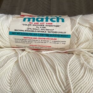 Match White Yarn for Knitting and Crocheting